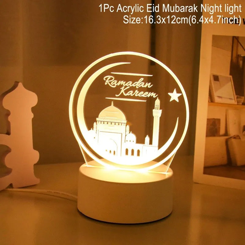 id Mubarak 3D LED Lamp – Ramadan Night Light