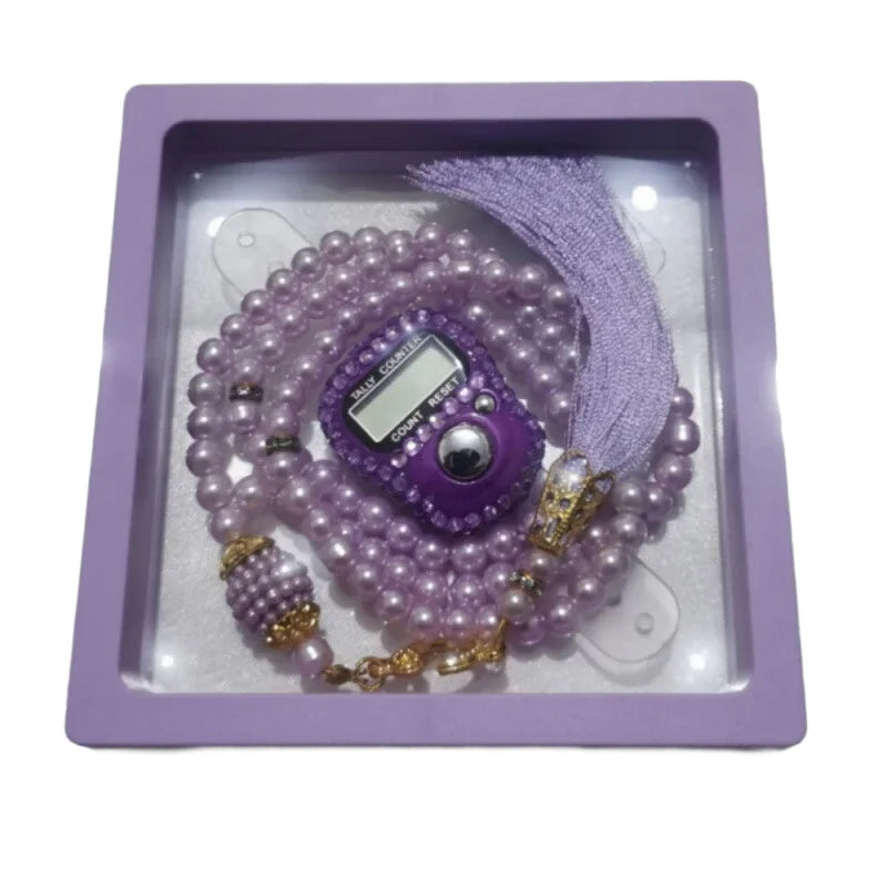 Gemstone Rosary and Digital Counter Gift Set