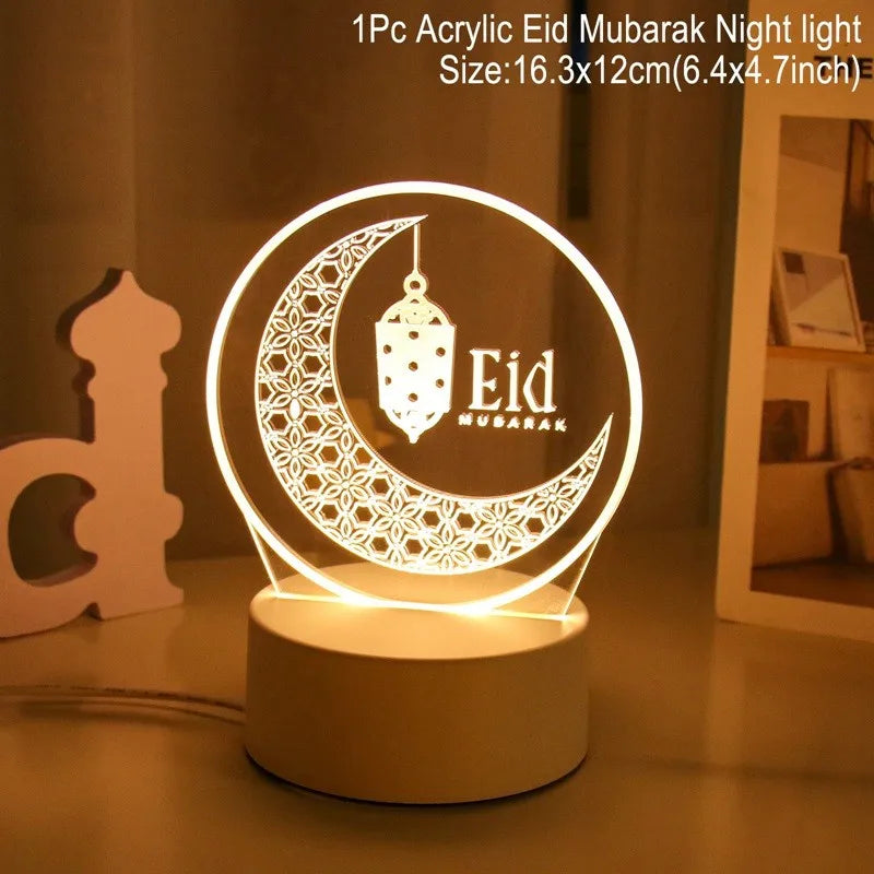 id Mubarak 3D LED Lamp – Ramadan Night Light
