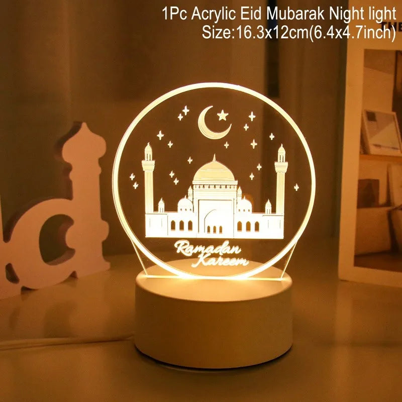 id Mubarak 3D LED Lamp – Ramadan Night Light