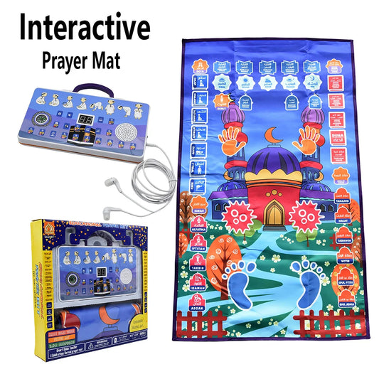 Interactive educational prayer mat for kids