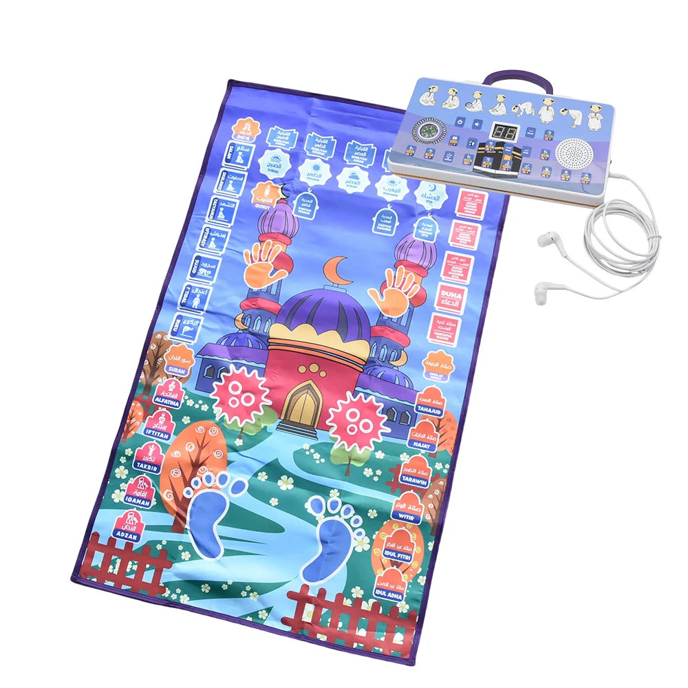 Interactive educational prayer mat for kids